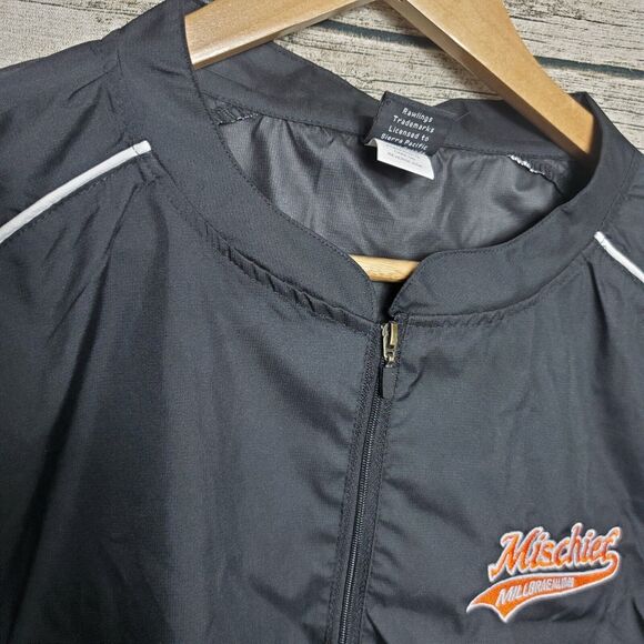 Rawlings Adult Baseball Batting Cage Jacket Black Size Large - Picture 3 of 9